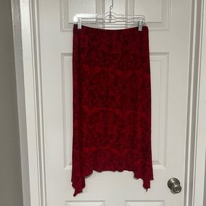 Red Midi Skirt Thrift Find